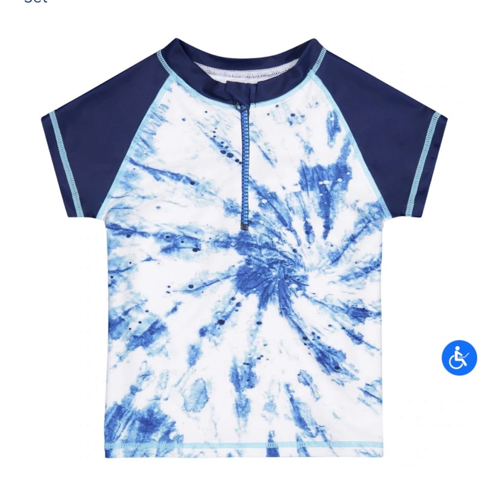 NWT Andy & Evan UPF 50 Boys Navy Tie Dye Rashguard